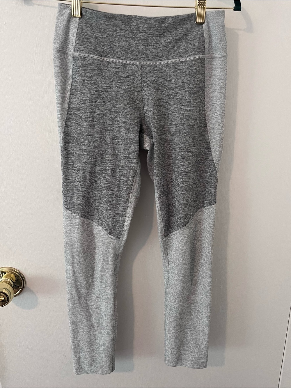 Outdoor Voices Two Tone Cropped Compression Leggings Gray Small